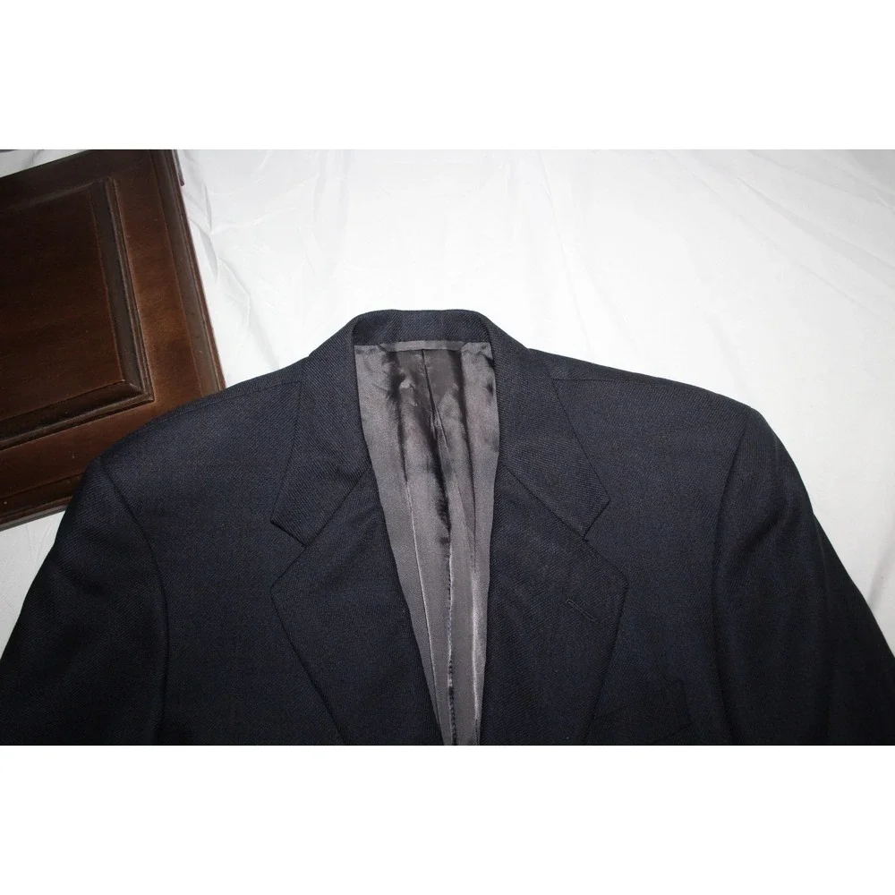 HICKEY FREEMAN Boardroom 40L Blue Wool Sport Coat USA Made 2 Button Blazer